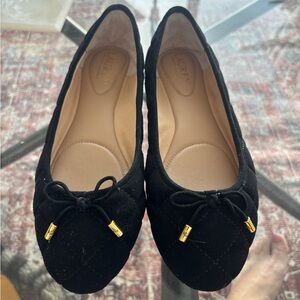 Ralph Lauren Elegant Black Quilted Ballet Flats (6.5)